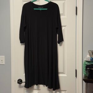 Joan Vass Woman Aura Three Quarter Sleeve Cotton Dress